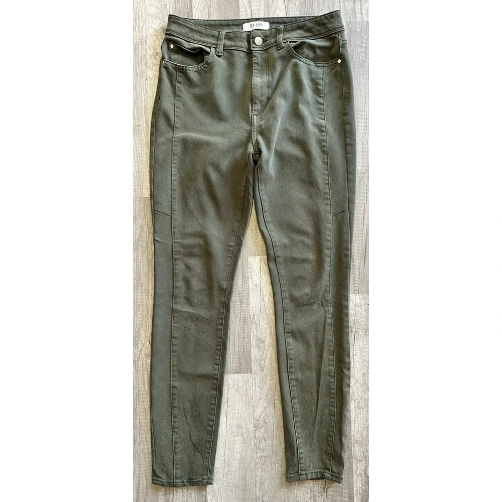 Guess 1981 Skinny Jeans Mid Rise Medium Wash Denim Women's Size 29‎ Green